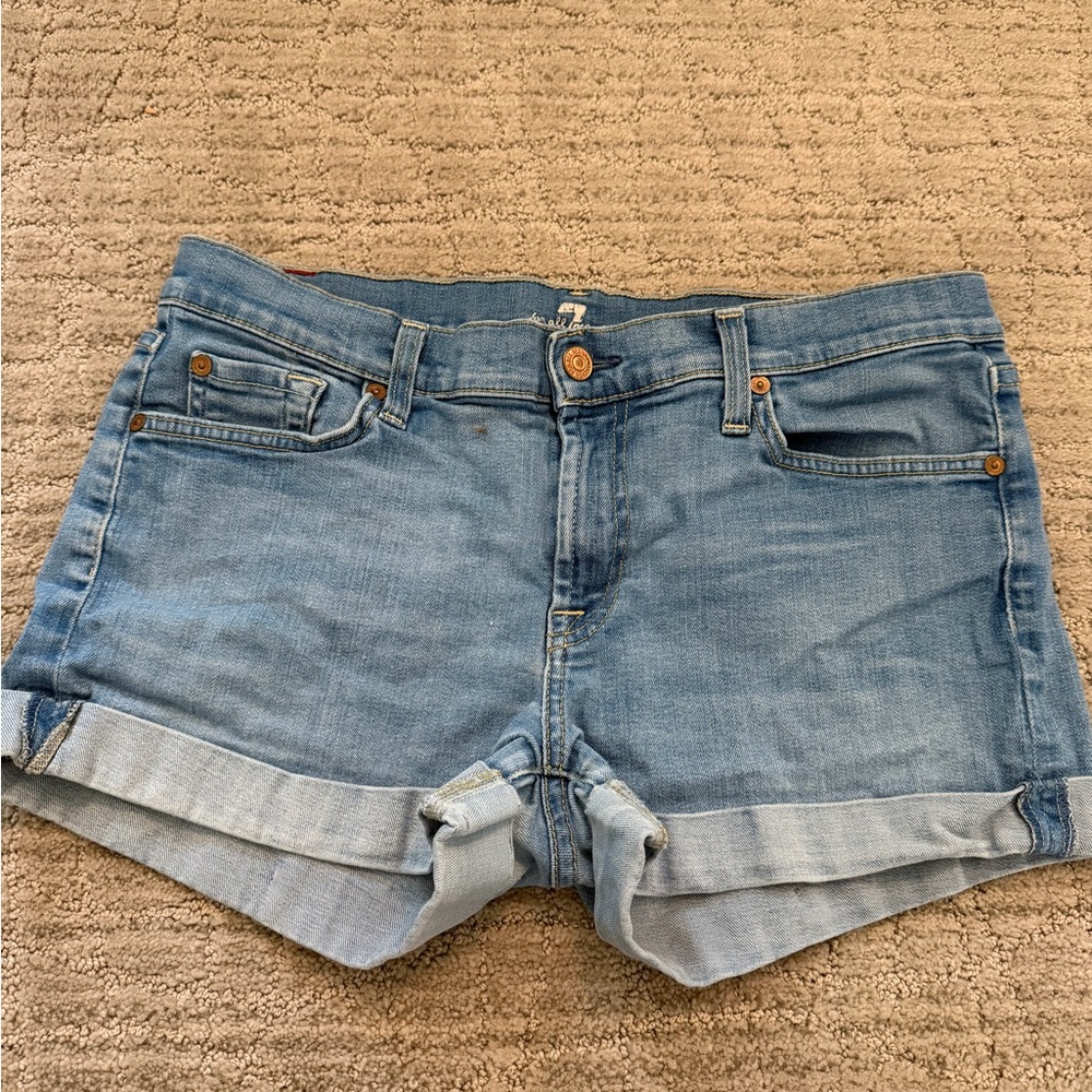 7 For All Mankind Light Blue Jean Shorts